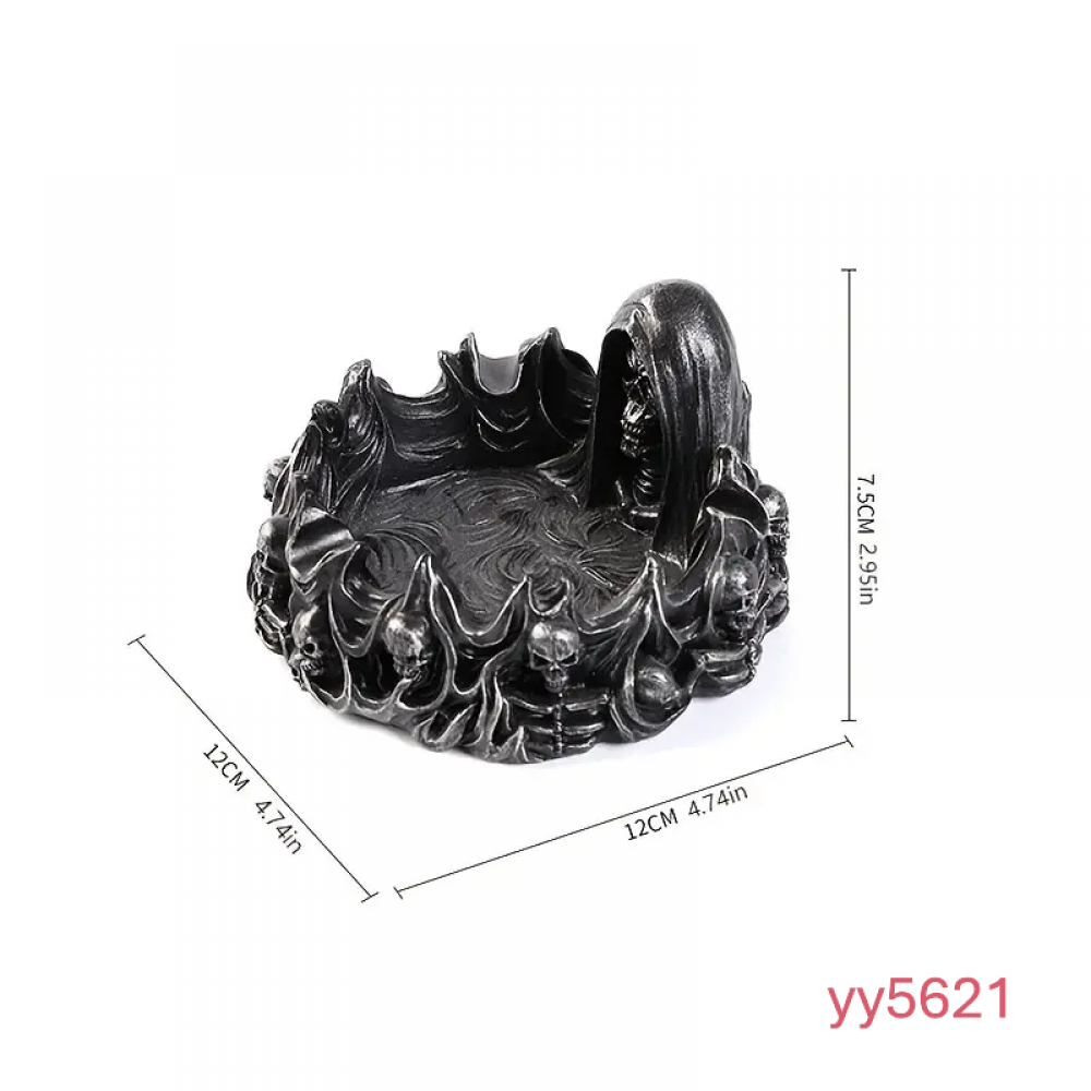 YY5621 Gotik Kemikli Şeytan Külhanı Küllük Mumluk Silikon Kalıp – Gotik ve Şık Dekoratif Hediye!